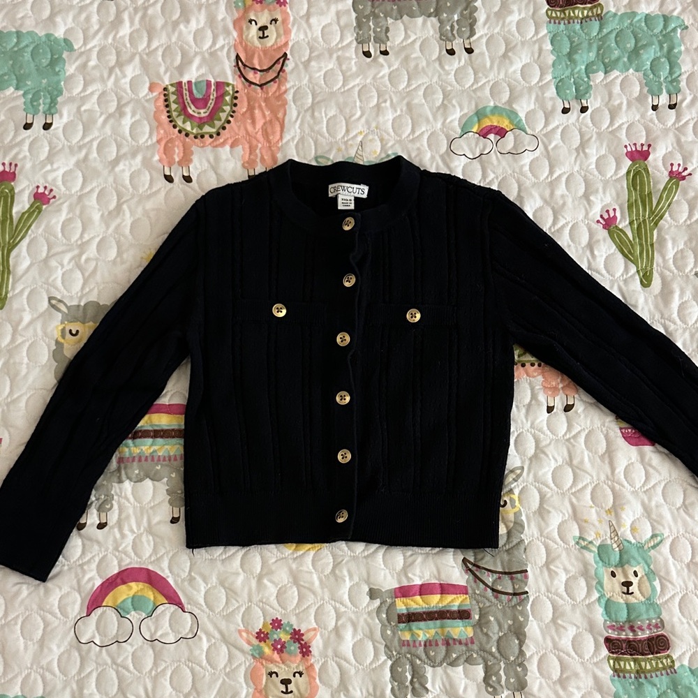 Jcrew Girls Black Button-Up Cardigan